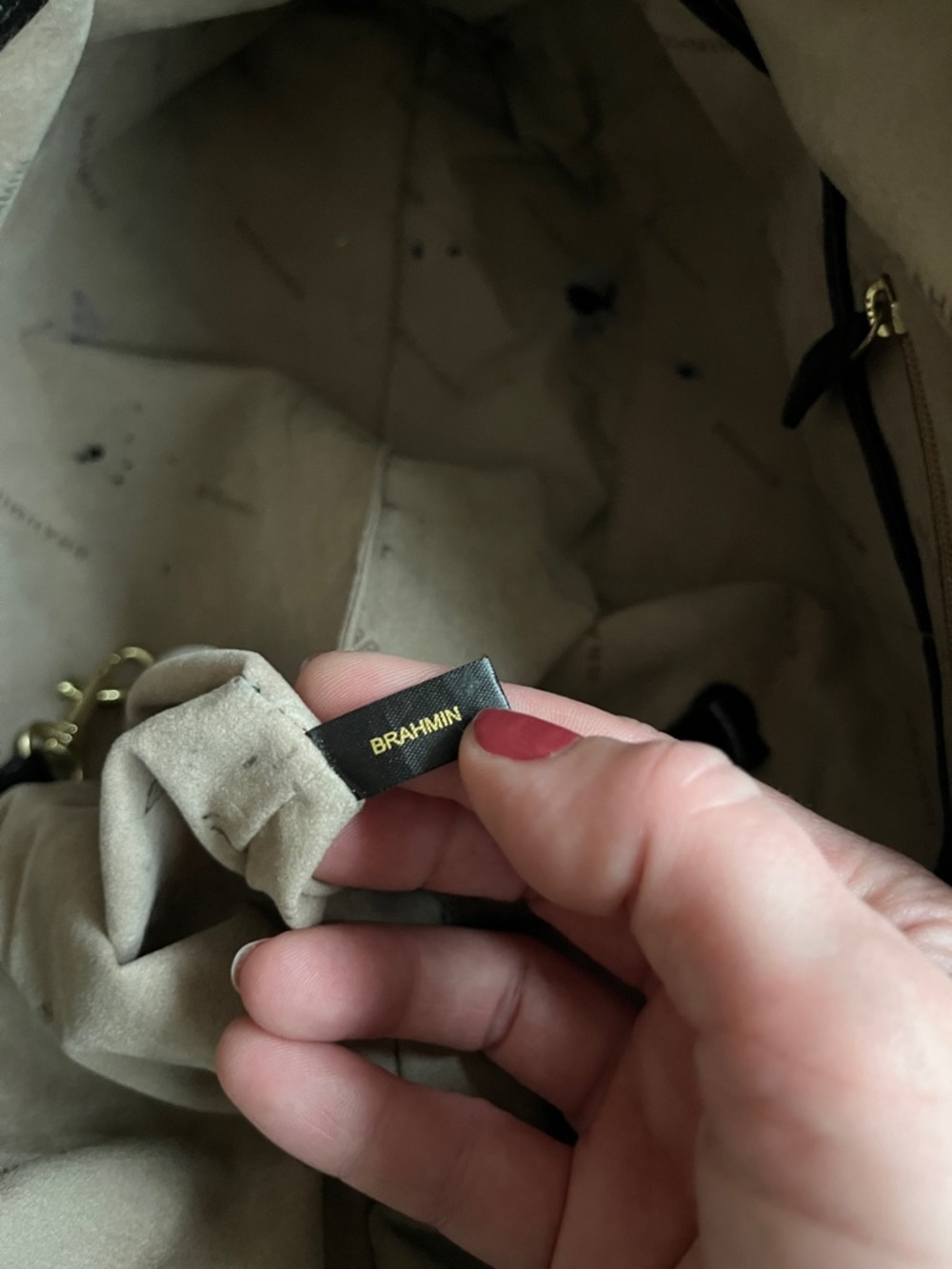 Brahmin Arno Tuscan Tote - Black Leather Tote w/ Brown Croc Trim - Picture 16 of 16